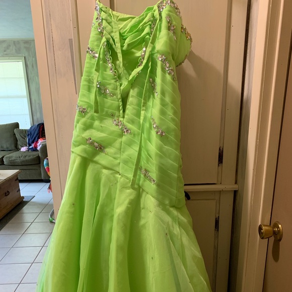 Lime Green Prom Dress - Picture 3 of 5